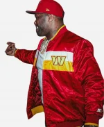 50 Cent Washington Commanders Red Satin Jacket