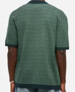Abercrombie & Fitch Jacquard Pattern Button-Through Green Sweater Polo