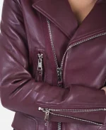 Adele Burgundy Leather Jacket