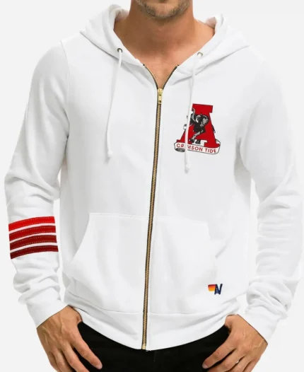 Alabama Roll Tide White Zip Hoodie