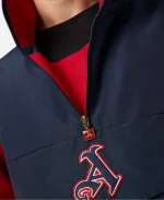 Arsenal Retro Crest Windbreaker 1-4 Zip Jacket Navy Blue & Red