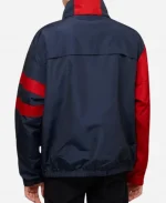 Arsenal Retro Crest Windbreaker Navy Blue & Red 1-4 Zip Jacket