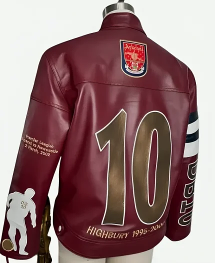 Arsenal Star Dennis Bergkamp Daughter Yasmin Naomi Bergkamp Fans Special Gunners Leather Jacket