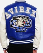 Avirex Champion Wildcat Blue Varsity Leather Jacket