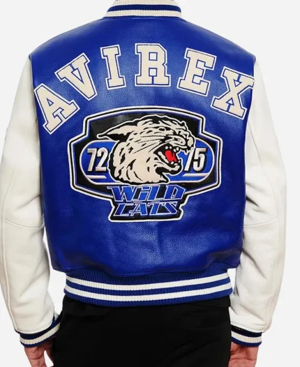 Avirex Champion Wildcat Blue Varsity Leather Jacket