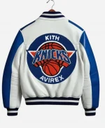 Avirex NBA New York Knicks Kith Chenile Logo Varsity Leather Jacket