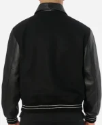Avirex Script Wool Leather Varsity Jacket - Black