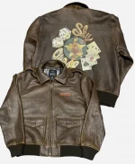 Avirex Sky Charmer A2 Brown Bomber Leather Jacket