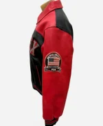 Avirex USA Edition Red & Black Leather Bomber Jacket