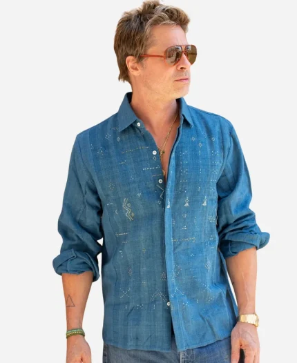Brad Pitt F1 The Movie Blue Shirt