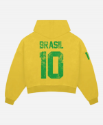 Brazil Football Club Zip Hoodie - Yellow
