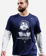 Brian Schottenheimer Marshawn Kneeland 2001-2025 Navy T-Shirt