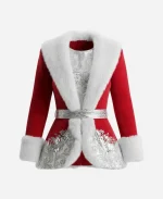 Britt Robertson The Merry Gentlemen Ashley Christmas Red Shearling Coat