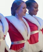 Britt Robertson The Merry Gentlemen 2024 Movie Ashley Christmas Red Coat