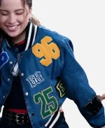 Carmen B. Sanchez Electric Bloom Blue Denim Jacket