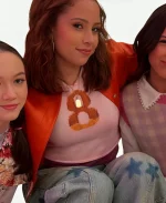 Carmen B. Sanchez Electric Bloom Orange Leather Jacket