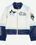 Carmen Sanchez TV Series Electric Bloom S01 2025 Jade Castillo Colorblock Genuine Leather Jacket