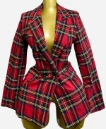 Christmas Check Plaid Blazer