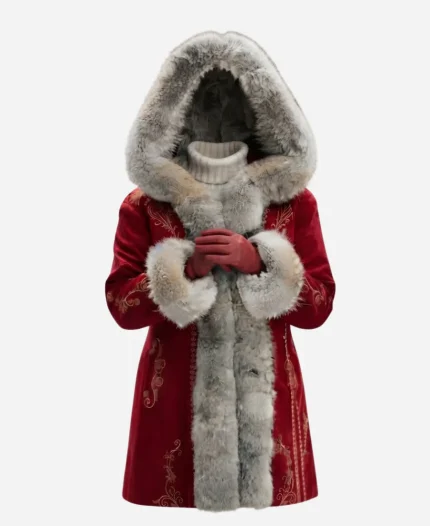 Goldie Hawn The Christmas Chronicles 2 Mrs Claus Fur Hood Red Coat