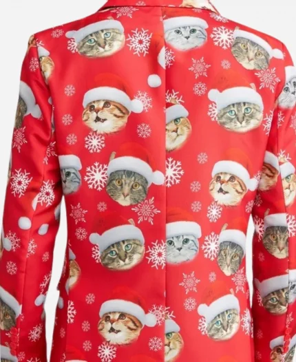 Christmas Holiday Ugly Cat Blazer Jacket 