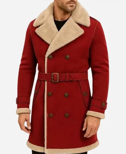 Christmas Shearling Trench Coat