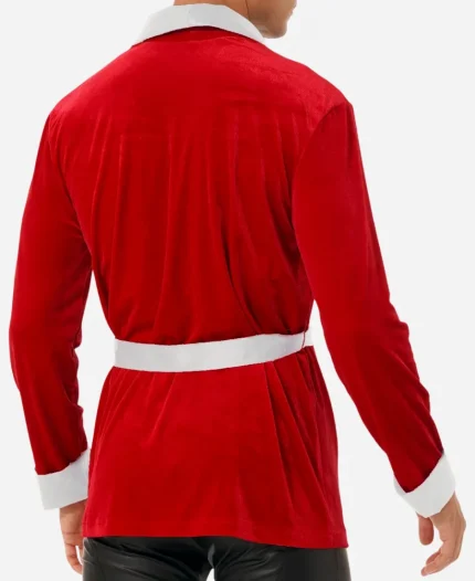 Christmas Smoking Robe Jacket - Red