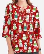 Christmas Snowman Scrub Jacket