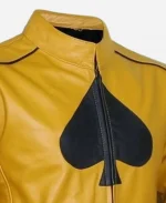 Classy Dijon Mustard Yellow Zipper Leather Jacket