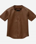 Crocodile Brown Leather T-Shirt