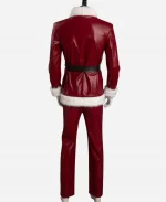 David Harbour Movie Violent Night 2022 Santa Claus Red Fur Leather Jacket