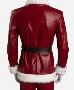 David Harbour Violent Night 2022 Santa Claus Red Fur Leather Jacket