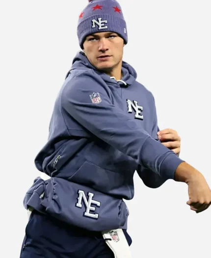 Drake Maye Patriots 2025 Hoodie - Blue