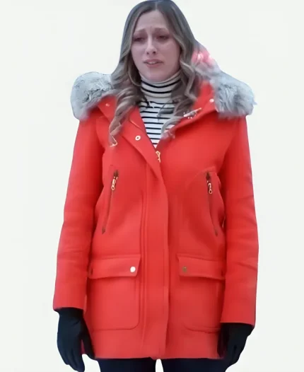 Emily Just Like A Christmas Movie Marlie Collins Red Hooded Parka Jacket