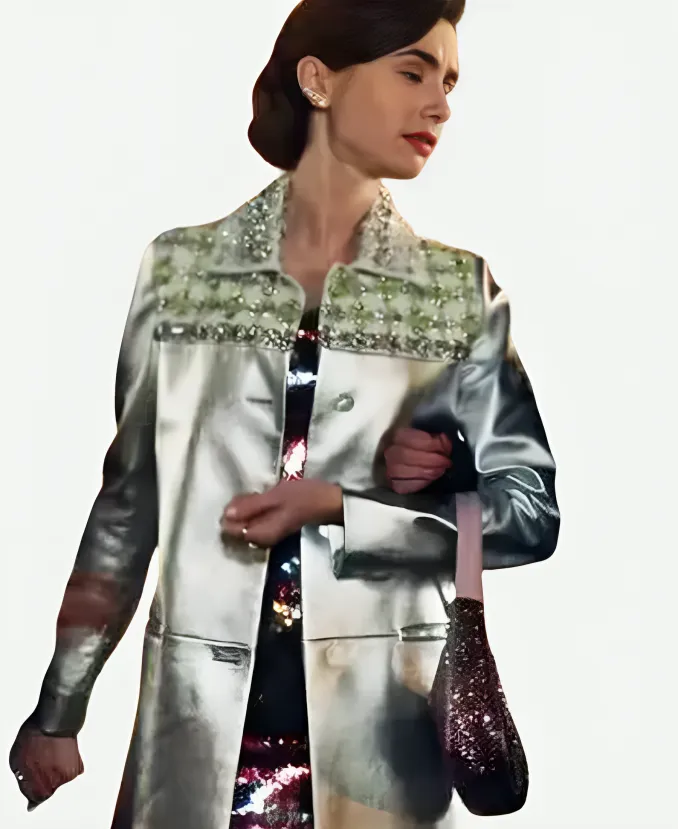 Emily in Paris S02 Silver Coat Emily in Paris S02 Silver Coat