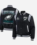 Erin Andrews Super Bowl LIX Champions Philadelphia Eagles Black Bomber Jacket