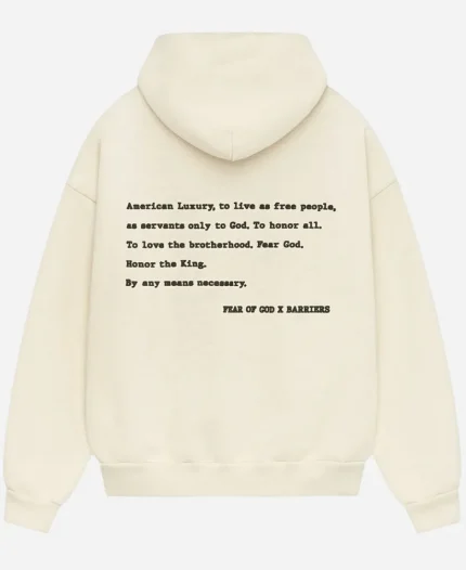 Fear Of God X Barriers  American Luxury Cream Hoodie