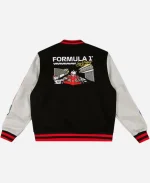Formula 1 Las Vegas Grand Prix x Peanuts Snoopy Dog Black Wool & Leather Varsity Jacket