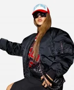 Formula 1 Race Las Vegas Rihanna Black Bomber Jacket