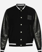Givenchy 4G Motif  Wool Blend And Leather Varsity Jacket