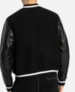 Givenchy 4G Motif  Wool Blend & Leather Varsity Jacket