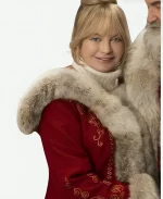 Goldie Hawn 2020 The Christmas Chronicles 2 Mrs Claus Red Fur Hood Long Coat