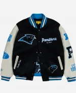 Golf Wang 2025 Carolina Panthers Black Full-Snap Letterman Varsity Jacket
