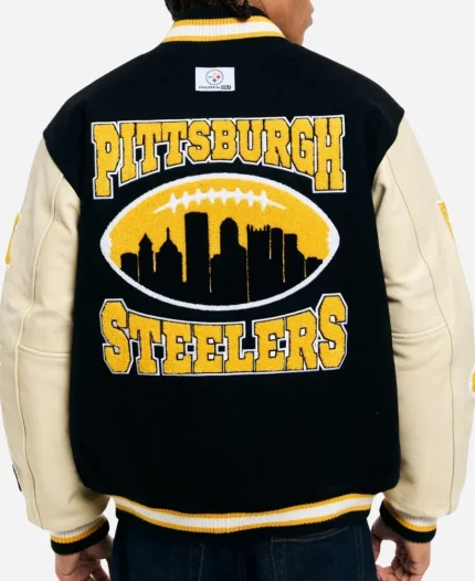 Golf Wang 2025 Pittsburgh Steelers Black Full-Snap Letterman Varsity Jacket