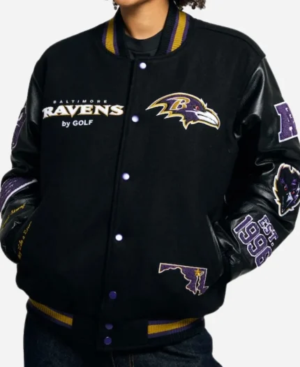 Golf Wang 2025 Ravens Letterman Jacket - Black