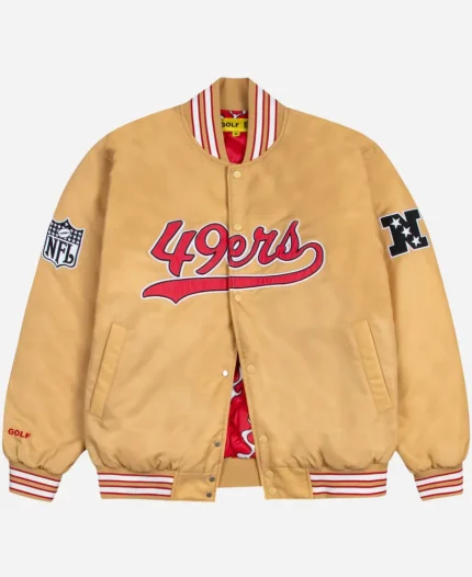 Golf Wang 49yers Gold Satin Bomber Jacket