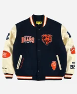 Golf Wang x NFL Chicago Bears Navy Blue Letterman Varsity Jacket