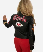 Gracie Hunt Kansas City Chiefs Heiress Jeff Hamilton Black Leather Jacket