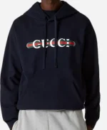Gucci Logo Print Cotton Jersey Hoodie