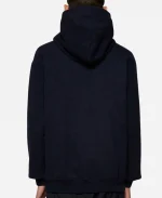 Gucci Logo Printed Navy Blue Cotton Jersey Hoodie