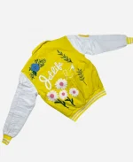 Jet Life Apparel Give Me My Flowers Distorted Letterman Jacket - Yellow